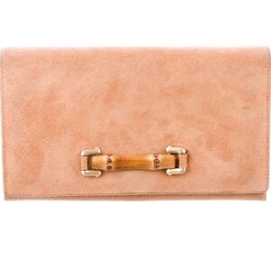 Authentic Gucci Vintage Suede Bamboo Wallet